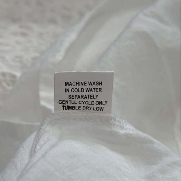 Bindu Size M Nelly Dress White Embroidered Eyelet Lace Crochet Coquette Boho - Picture 9 of 9